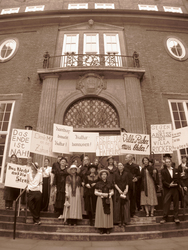 Werbewirksame Protestidee von Studierenden der HAWK-Fakult&auml;t Erhaltung von Kulturgut