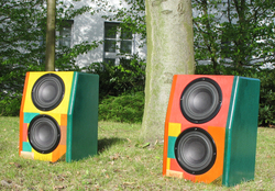 Musikboxen, die im Rahmen des G&ouml;ttinger Projekts \\"Klangwelten\\" entstanden sind.