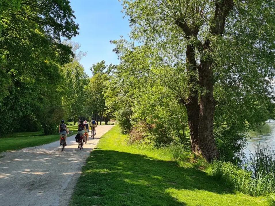 Radweg am Fluss in Göttingen